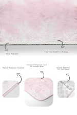 - PaspasTakimi-2li-Set242-Gorsel-3 - Realhomes Pembe Zemin Beyaz Tropik Yaprak Motifli 2'li Kaymaz Tabanlı Banyo & Mutfak Paspas Takımı Realhomes