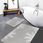 Siyah Zemin Geyik Y.N.T. Tasarımlı 2'li Kaymaz Tabanlı Banyo & Mutfak Paspas Takımı Realhomes