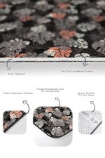 - PaspasTakimi-2li-Set246-Gorsel-3 - Realhomes  Siyah Zeminli Koyu Renkli Tropik Yaprak Motifleri 2'li Kaymaz Tabanlı Banyo & Mutfak Paspas Takımı Realhomes