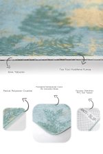 - PaspasTakimi-2li-Set253-Gorsel-3 - Realhomes  Renkli Zemin Gold Mermer Detaylı Çam Tasarımlı 2'li Kaymaz Tabanlı Banyo & Mutfak Paspas Takımı Realhomes