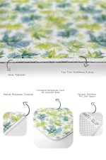 - PaspasTakimi-2li-Set254-Gorsel-3 - Realhomes  Mavi Yeşil Sonbahar Yaprakları Dijital Baskılı 2'li Kaymaz Tabanlı Banyo & Mutfak Paspas Takımı Realhomes