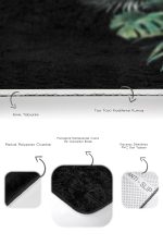 - PaspasTakimi-2li-Set260-Gorsel-3 - Realhomes Siyah Zemin Tropik Yaprak Tasarımlı Dijital Baskılı 2'li Kaymaz Tabanlı Banyo & Mutfak Paspas Takımı Realhomes