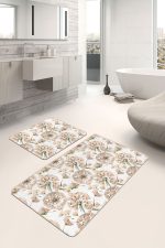 - PaspasTakimi-2li-Set261-Gorsel - Realhomes  Karahindiba Temalı Dijital Baskılı Özel Tasarım 2'li Kaymaz Tabanlı Banyo & Mutfak Paspas Takımı Realhomes