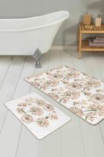 - PaspasTakimi-2li-Set263-Gorsel - Realhomes  Karahindiba Temalı Dijital Baskılı Özel Tasarım 2'li Kaymaz Tabanlı Banyo & Mutfak Paspas Takımı Realhomes