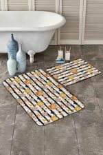 - PaspasTakimi-2li-Set264-Gorsel-1 - Realhomes  Siyah Çizgili Zemin Kabak Tasarımlı 2'li Kaymaz Tabanlı Banyo & Mutfak Paspas Takımı Realhomes