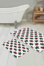 - PaspasTakimi-2li-Set272-Gorsel-1 - Realhomes Ekose Yaprak Motifli Yılbaşı Temalı 2'li Kaymaz Tabanlı Banyo & Mutfak Paspas Takımı Realhomes