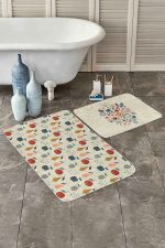 - PaspasTakimi-2li-Set280-Gorsel - Realhomes  Rengarenk Meyveler Özel Tasarım Çiçek Motifli 2'li Kaymaz Tabanlı Banyo & Mutfak Paspas Takımı Realhomes