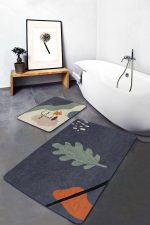 - PaspasTakimi-2li-Set281-Gorsel - Realhomes  Soyut Tasarımlı Onedraw Motifli Dijital Baskılı 2'li Kaymaz Tabanlı Banyo & Mutfak Paspas Takımı Realhomes