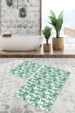 - PaspasTakimi-2li-Set284-Gorsel - Realhomes  Yeşil Kaktüs Temalı Dijital Baskılı 2'li Kaymaz Tabanlı Banyo & Mutfak Paspas Takımı Realhomes