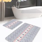 Kahverengi Bohem Çizimli Özel Tasarım 2'li Kaymaz Tabanlı Banyo & Mutfak Paspas Takımı Realhomes