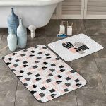 Kahverengi Bohem Çizimli Özel Tasarım 2'li Kaymaz Tabanlı Banyo & Mutfak Paspas Takımı Realhomes