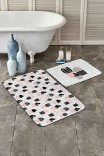 - PaspasTakimi-2li-Set292-Gorsel - Realhomes  Puantiye Zeminli Kaktüs Tasarımlı 2'li Kaymaz Tabanlı Banyo & Mutfak Paspas Takımı Realhomes