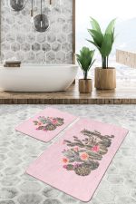 - PaspasTakimi-2li-Set295-Gorsel-2 - Realhomes  Pembe Zemin Kaktüs Özel Tasarımlı 2'li Kaymaz Tabanlı Banyo & Mutfak Paspas Takımı Realhomes