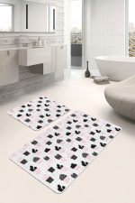 - PaspasTakimi-2li-Set298-Gorsel-1 - Realhomes  Puantiye Zeminli Kaktüs Motifli Dijital Baskılı 2'li Kaymaz Tabanlı Banyo & Mutfak Paspas Takımı Realhomes