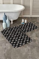 - PaspasTakimi-2li-Set299-Gorsel-1 - Realhomes Siyah Zemin Puantiye Motifli Kaktüs Temalı 2'li Kaymaz Tabanlı Banyo & Mutfak Paspas Takımı Realhomes