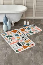 - PaspasTakimi-2li-Set308-Gorsel - Realhomes  Onedraw Minimal Tasarımlı Dijital Baskılı 2'li Kaymaz Tabanlı Banyo & Mutfak Paspas Takımı Realhomes