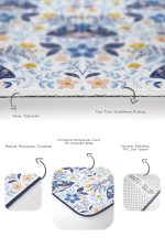 - PaspasTakimi-2li-Set313-Gorsel-3 - Realhomes  Mavi Çini Motifli Kelebek Tasarımlı Dijital Baskılı 2'li Kaymaz Tabanlı Banyo & Mutfak Paspas Takımı Realhomes