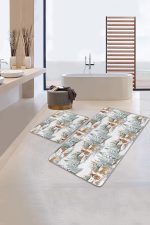 - PaspasTakimi-2li-Set315-Gorsel - Realhomes Kış Temalı Geyik Bağ Evi Tasarımlı Dijital Baskılı 2'li Kaymaz Tabanlı Banyo & Mutfak Paspas Takımı Realhomes