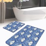 Ekose Yaprak Motifli Yılbaşı Temalı 2'li Kaymaz Tabanlı Banyo & Mutfak Paspas Takımı Realhomes