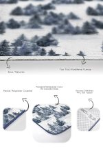 - PaspasTakimi-2li-Set319-Gorsel-3 - Realhomes Kış Temalı Çam Ağaçları Dijital Baskılı 2'li Kaymaz Tabanlı Banyo & Mutfak Paspas Takımı Realhomes