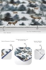 - PaspasTakimi-2li-Set320-Gorsel-3 - Realhomes  Yılbaşı Temalı Çam Ağaçları Geyik Tasarımlı 2'li Kaymaz Tabanlı Banyo & Mutfak Paspas Takımı Realhomes