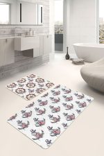 - PaspasTakimi-2li-Set324-Gorsel-1 - Realhomes  Beyaz Zemin Dümen Çapa Dijital Baskılı 2'li Kaymaz Tabanlı Banyo & Mutfak Paspas Takımı Realhomes