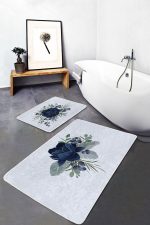 - PaspasTakimi-2li-Set325-Gorsel-2 - Realhomes  Lacivert Gül Tasarımlı Dijital Baskılı 2'li Kaymaz Tabanlı Banyo & Mutfak Paspas Takımı Realhomes