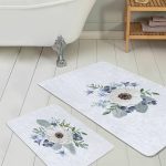 Onedraw Çizgili Dijital Baskılı 2'li Kaymaz Tabanlı Banyo & Mutfak Paspas Takımı Realhomes