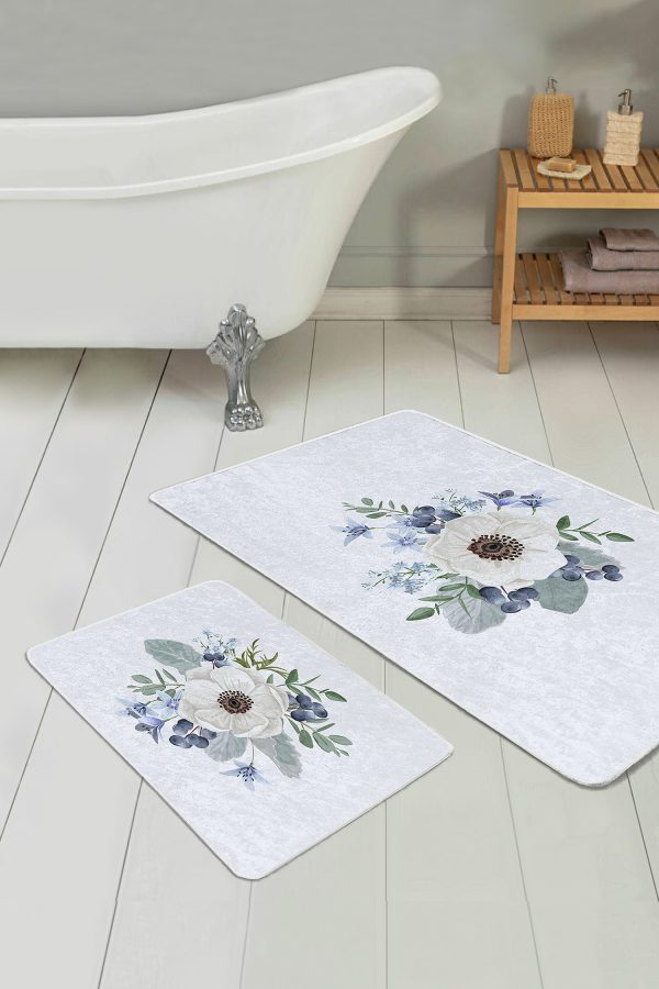 - PaspasTakimi-2li-Set326-Gorsel - Realhomes  Kareli Etnik Motifli Özel Tasarımlı 2'li Kaymaz Tabanlı Banyo & Mutfak Paspas Takımı Realhomes