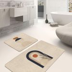 Siyah Zemin Yılbaşı Temalı Hediye Paketleri 2'li Kaymaz Tabanlı Banyo & Mutfak Paspas Takımı Realhomes