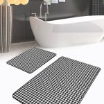 Kırmızı Gül Kozalak Temalı Dijital Baskılı 2'li Kaymaz Tabanlı Banyo & Mutfak Paspas Takımı Realhomes