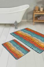 - PaspasTakimi-2li-Set332-Gorsel-1 - Realhomes  Renkli Etnik Tasarımlı Dijital Baskılı 2'li Kaymaz Tabanlı Banyo & Mutfak Paspas Takımı Realhomes