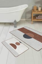 - PaspasTakimi-2li-Set337-Gorsel-1 - Realhomes  Onedraw Temalı Dijital Baskılı Özel Tasarım 2'li Kaymaz Tabanlı Banyo & Mutfak Paspas Takımı Realhomes