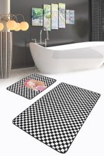 - PaspasTakimi-2li-Set34-Gorsel-1 - Realhomes  Popcake Kız Motifli Dama Temalı 2'li Kaymaz Tabanlı Banyo & Mutfak Paspas Takımı Realhomes