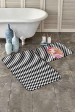 - PaspasTakimi-2li-Set34-Gorsel - Realhomes  Popcake Kız Motifli Dama Temalı 2'li Kaymaz Tabanlı Banyo & Mutfak Paspas Takımı Realhomes