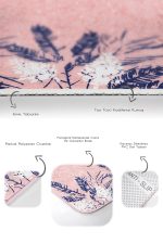 - PaspasTakimi-2li-Set340-Gorsel-3 - Realhomes  Pembe Zemin Lacivert Yapraklar Özel Tasarım 2'li Kaymaz Tabanlı Banyo & Mutfak Paspas Takımı Realhomes