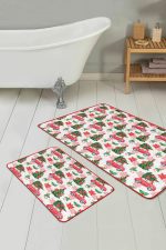 - PaspasTakimi-2li-Set343-Gorsel-1 - Realhomes  Çam Ağacı Kırmızı Araba Dijital Baskılı 2'li Kaymaz Tabanlı Banyo & Mutfak Paspas Takımı Realhomes