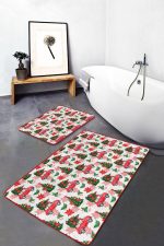 - PaspasTakimi-2li-Set343-Gorsel-2 - Realhomes  Çam Ağacı Kırmızı Araba Dijital Baskılı 2'li Kaymaz Tabanlı Banyo & Mutfak Paspas Takımı Realhomes