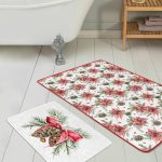 Siyah Kazayağı Özel Motifli Dijital Baskılı 2'li Kaymaz Tabanlı Banyo & Mutfak Paspas Takımı Realhomes