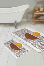 - PaspasTakimi-2li-Set348-Gorsel-2 - Realhomes  Onedraw Temalı Güneşin Doğuşu Dijital Baskılı 2'li Kaymaz Tabanlı Banyo & Mutfak Paspas Takımı Realhomes