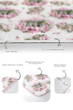 - PaspasTakimi-2li-Set350-Gorsel-3 - Realhomes Çiçek Demetli Pembe Araba Dijital Baskılı 2'li Kaymaz Tabanlı Banyo & Mutfak Paspas Takımı Realhomes