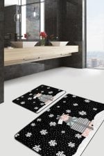 - PaspasTakimi-2li-Set352-Gorsel - Realhomes  Siyah Zemin Yılbaşı Temalı Hediye Paketleri 2'li Kaymaz Tabanlı Banyo & Mutfak Paspas Takımı Realhomes