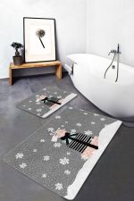 - PaspasTakimi-2li-Set353-Gorsel - Realhomes Gri Zemin Yılbaşı Temalı Hediye Paketleri 2'li Kaymaz Tabanlı Banyo & Mutfak Paspas Takımı Realhomes