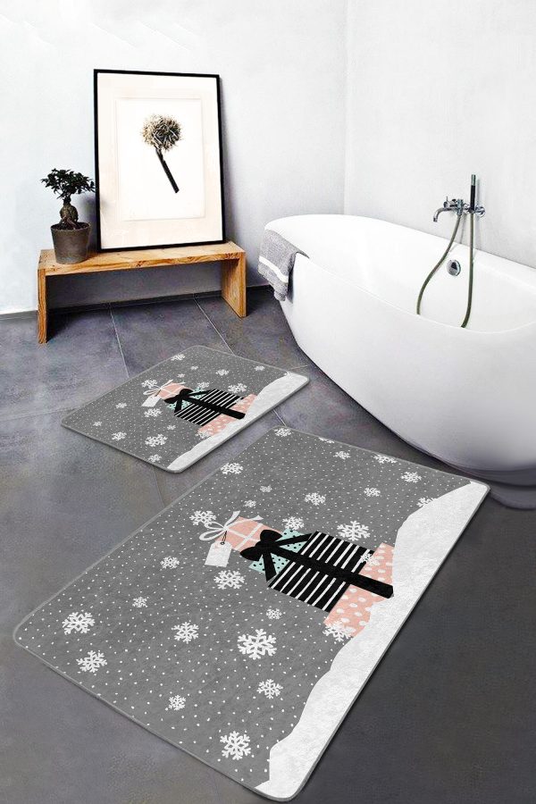 - PaspasTakimi-2li-Set353-Gorsel - Realhomes  Krem Zeminli Çizgili Tasarım Dijital Baskılı 2'li Kaymaz Tabanlı Banyo & Mutfak Paspas Takımı Realhomes