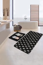 - PaspasTakimi-2li-Set356-Gorsel-2 - Realhomes  Siyah Zemin Puantiyeli Kaktüs Tasarımlı 2'li Kaymaz Tabanlı Banyo & Mutfak Paspas Takımı Realhomes