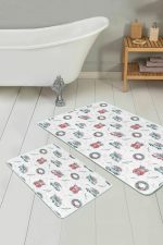 - PaspasTakimi-2li-Set357-Gorsel-2 - Realhomes Yılbaşı Temalı Çam Ağacı Dijital Baskılı 2'li Kaymaz Tabanlı Banyo & Mutfak Paspas Takımı Realhomes