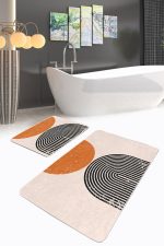 - PaspasTakimi-2li-Set364-Gorsel-1 - Realhomes  Çizgili Onedraw Özel Tasarımlı 2'li Kaymaz Tabanlı Banyo & Mutfak Paspas Takımı Realhomes