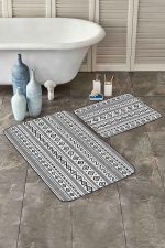 - PaspasTakimi-2li-Set366-Gorsel-2 - Realhomes  Geometrik Çizgili İskandinav Temalı 2'li Kaymaz Tabanlı Banyo & Mutfak Paspas Takımı Realhomes