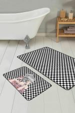 Fotoğraf Çeken Kız Dama Temalı 2'li Kaymaz Tabanlı Banyo & Mutfak Paspas Takımı Realhomes