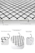 - PaspasTakimi-2li-Set377-Gorsel-3 - Realhomes Beyaz Zemin Siyah Ogea Tasarımlı 2'li Kaymaz Tabanlı Banyo & Mutfak Paspas Takımı Realhomes